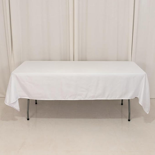 Efavormart White Seamless Lamour Satin Rectangle Tablecloth - 60"x102"