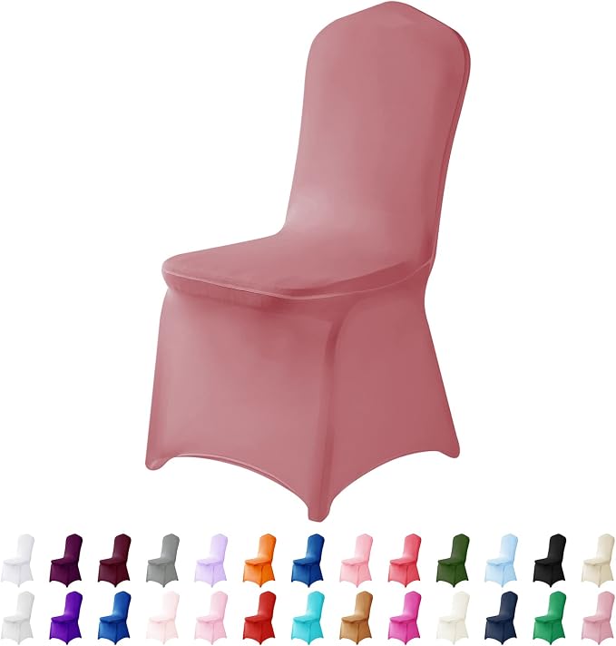 Spandex Chair Covers, 25PCS, Washable Protector for Living Room, Party, Banquet, Wedding, Hotel (Dusty Pink) by AlGaiety