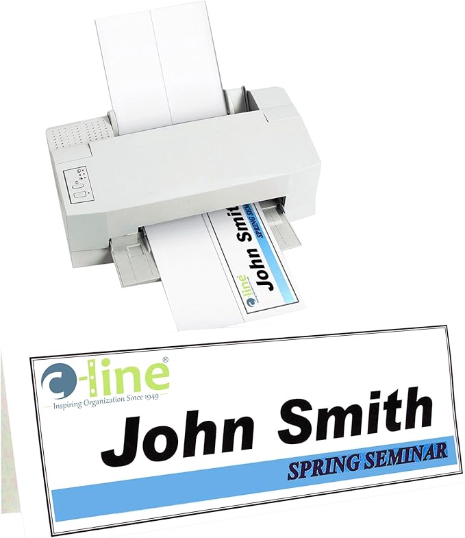 "C-Line Printer-Ready Scored Name Tent Cards, 11 x 4-1/4 Inches (Folded Size), 8-1/2"" x 11"" White Cardstock Sheets, Box of 50 (87517)", large