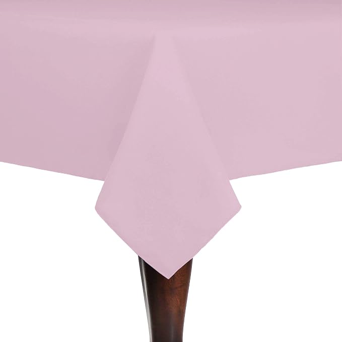Ultimate Textile 72x72-Inch Cotton-Feel Tablecloth, Light Pink, 10 Pack by UltimateTextile