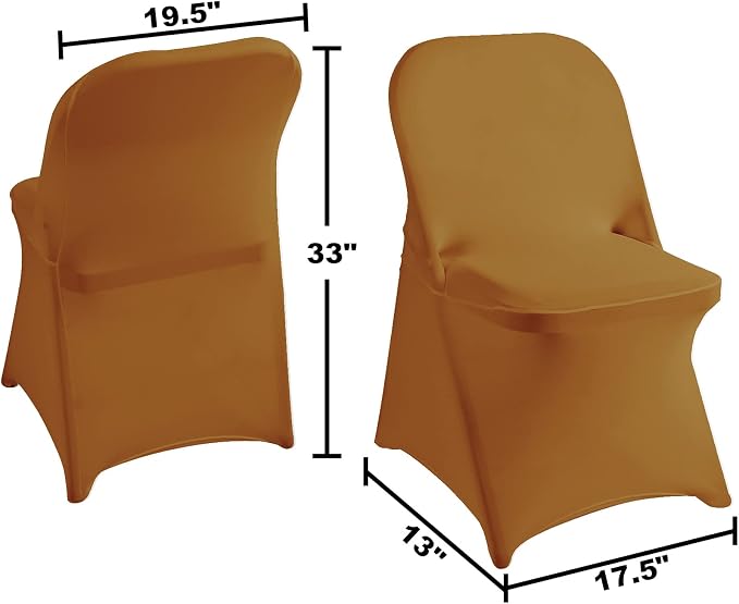 magalo 12 Pack Gold Spandex Folding Waterproof Chair Cover, Stretch Chair Cover Protector for Wedding, Party, Dining Banquet and Other Special Events - Image 5