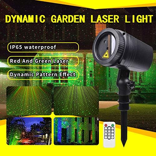 SecurityIng Outdoor Laser Light, Christmas Projector Light, Waterproof LED Landscape Spotlight with RF Remote Control, Red and Green Stars for Xmas Gift, Holiday, Party, Wedding, Garden, Home