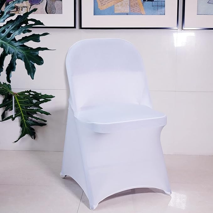 Babenest Stretch Spandex Folding Chair Covers for Wedding, 100PCS White | Upgraded Universal Washable, Fitted Chair Slipcovers Protector for Holidays, Banquet, Party, Easter Celebration - Image 9