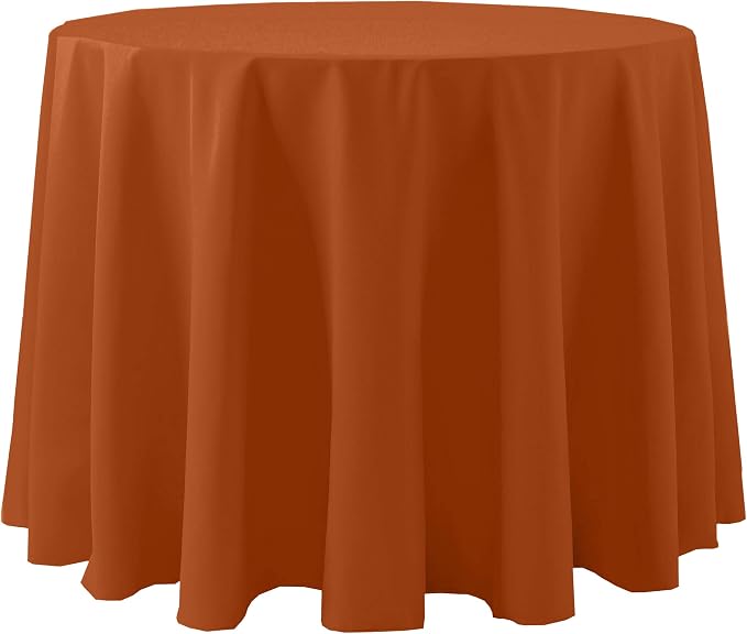 Ultimate Textile 90-Inch Round Cotton-Feel Tablecloth, Orange, 3 Pack by UltimateTextile