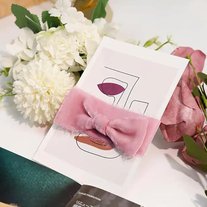 3/8" Wide Velvet Ribbon, 25 Yards - Thin Red Velvet Ribbon on Spool for Crafts, Gift Wrapping, DIY, Hair Bows, Wedding Invitations, Parties, Valentine's Day, and Christmas