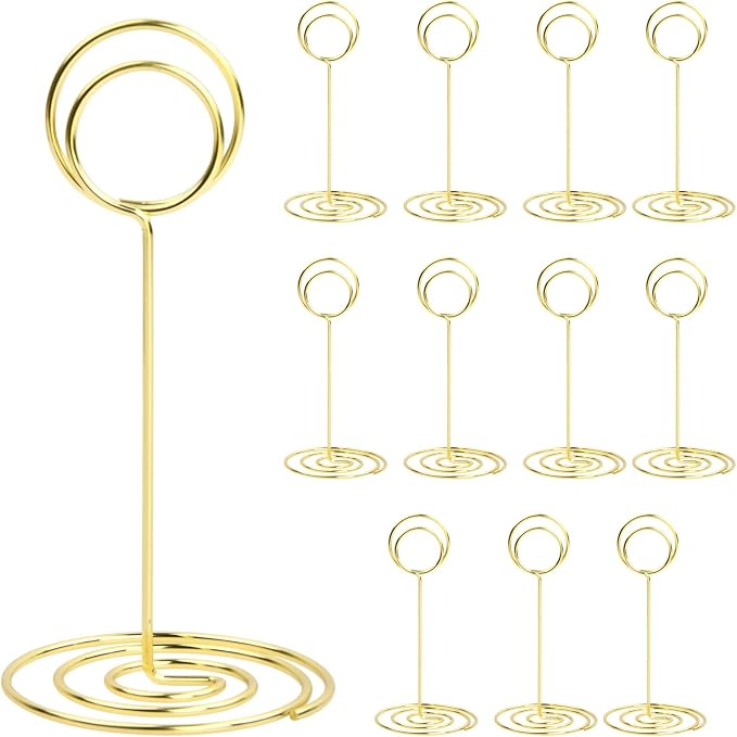 12 Pieces Note Card Photo Holder, Table Number Holders for Weddings, 120 mm Photo Name Card Holders, Place Memo Card Holder for Banquets, Parties, Restaurants by Naseom