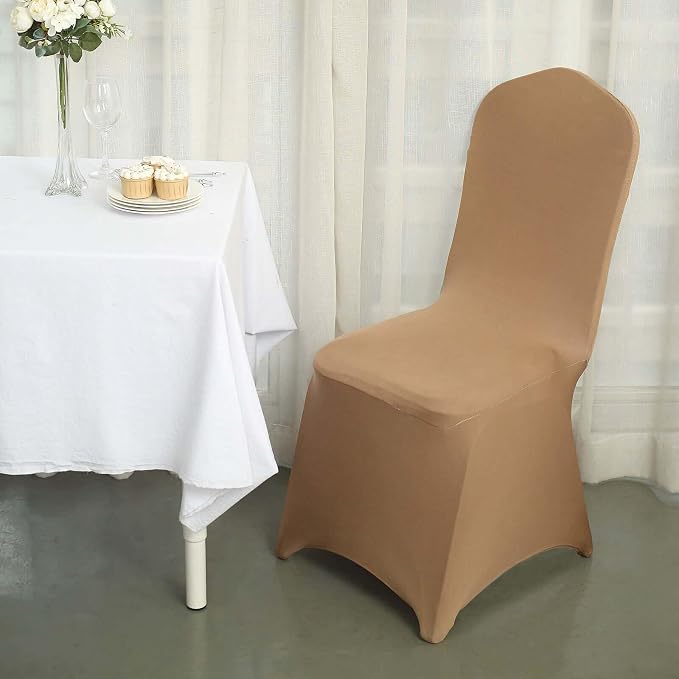 Tableclothsfactory Taupe Stretchy Spandex Fitted Banquet Chair Cover Dinning Event Slipcover for Wedding Party Banquet Catering - Image 2
