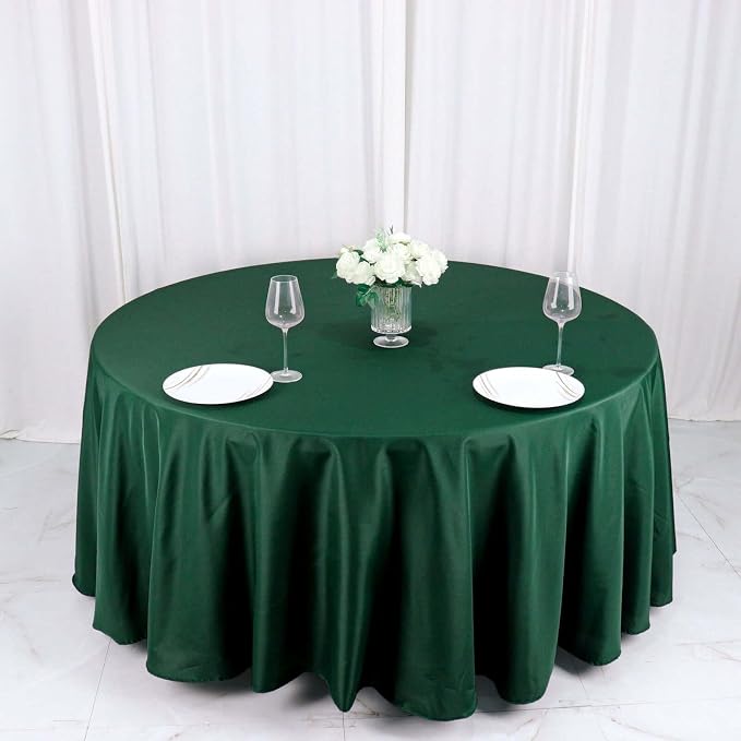 Balsa Circle 6 pcs 120 inch Hunter Green Round Tablecloths Polyester Fabric Table Cover Linens for Wedding Party Reception Banquet Events Kitchen Dining - Image 5
