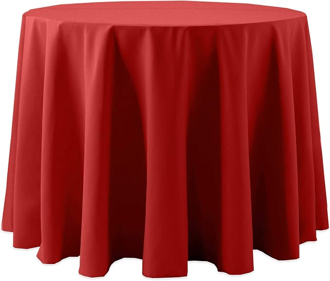 Ultimate Textile 72-Inch Round Cotton-Feel Tablecloth, Red by UltimateTextile
