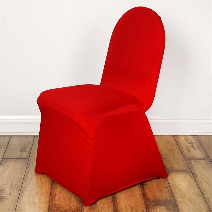 Efavormart 20 PCS Red Stretchy Spandex Fitted Banquet Chair Covers for Party Dining Chairs Wedding Banquet Outdoor Event Catering Slip Covers - Image 2