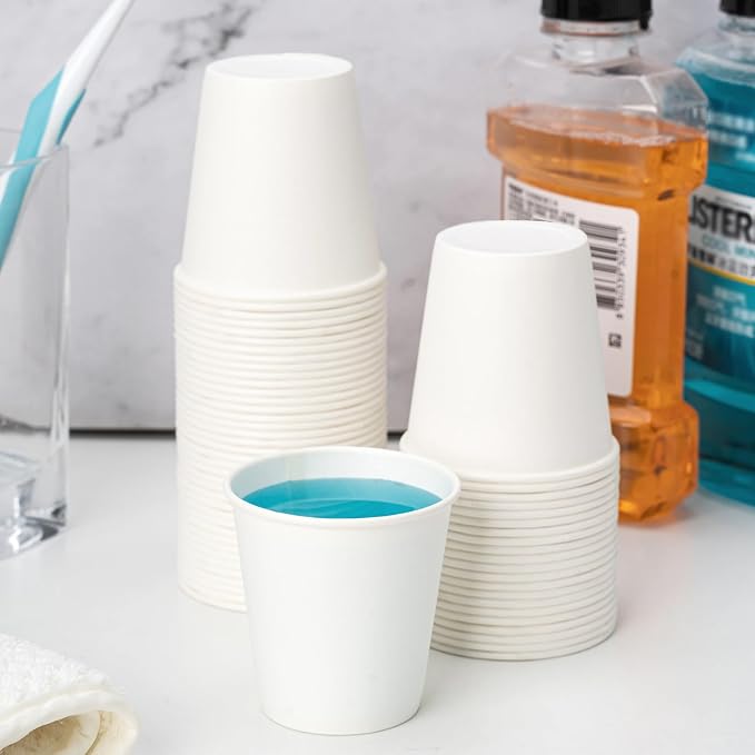 RACETOP [600 Pack] 3 oz Bathroom Paper Cups, Disposable Paper Cups, Small Mouthwash Cups, Ideal for Bathroom - Image 6