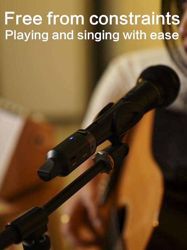 Aroma Wireless XLR Transmitter and Receiver, Professional UHF Wireless Microphone System for Stable Transmission, 7-Channel, 130ft Range, Mic Adapter for Dynamic Mic/Audio Mixer/PA/Church, ARC2