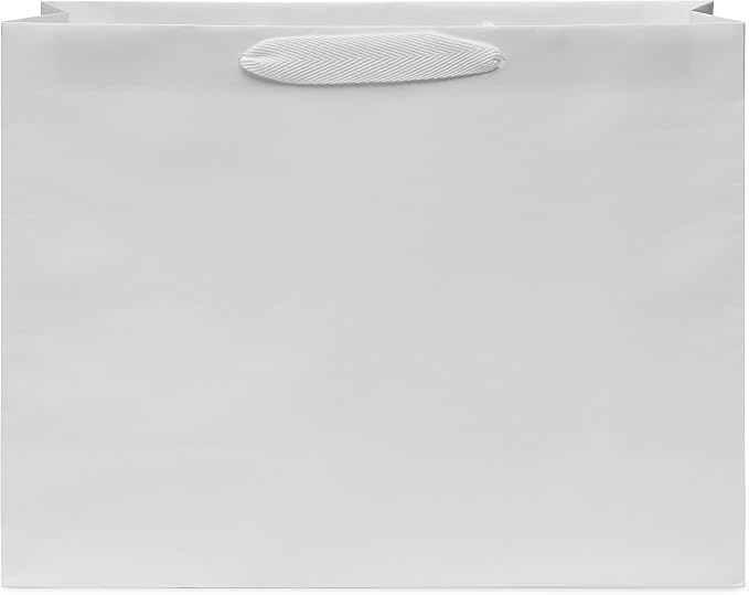 Prime Line Packaging White Paper Bags, Reusable Shopping Gift Bags with Handles for Holidays, Weddings, Birthdays, Thank you, Bulk, Large, 16x6x12, 25 Pack - Image 6