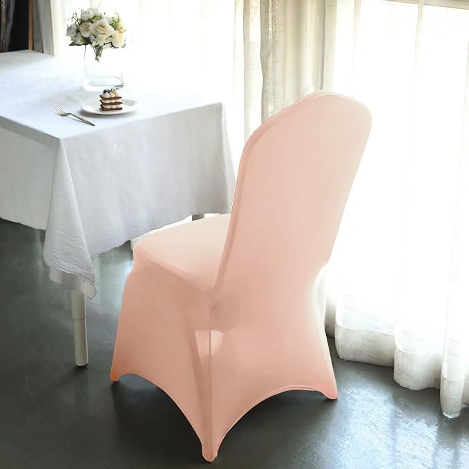 Efavormart 1 Set Spandex Stretch Blush Chair Covers Universal Banquet Chair Covers for Party Dining with Foot Pockets Washable Wedding Chair Slip Covers for Outdoor - Image 9