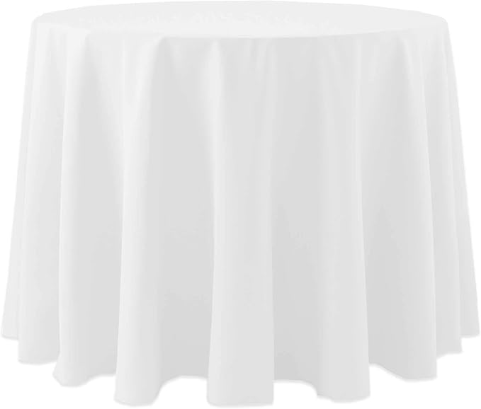 Ultimate Textile 90-Inch Round Cotton-Feel Tablecloth, White, 3 Pack by UltimateTextile