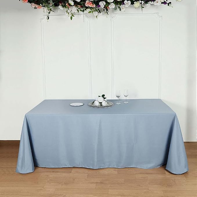 Tableclothsfactory 10PCS 90x132 Dusty Blue Wholesale Rectangle Polyester Tablecloth Linen Wedding Party Restaurant Tablecloth by TABLECLOTHSFACTORY