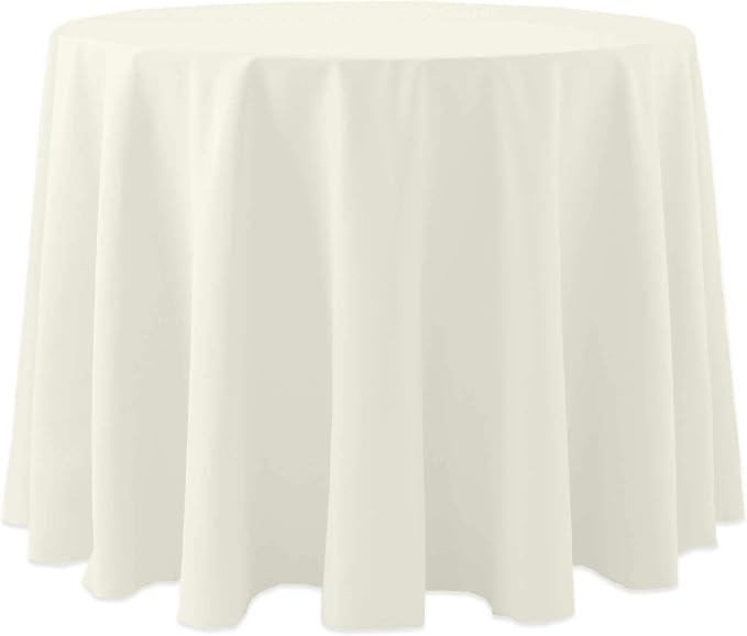 Ultimate Textile 90-Inch Round Cotton-Feel Tablecloth, Ivory, 5 Pack by UltimateTextile
