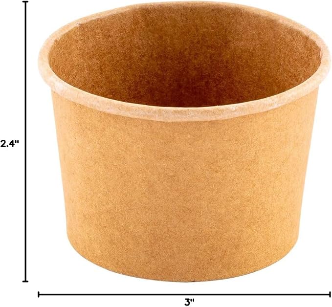 Coppetta 4 Ounce Dessert Cups, 50 Disposable Ice Cream Cups - Lids Sold Separately, Heavy-Duty, Kraft Paper Frozen Yogurt Bowls, For Hot And Cold Foods, Perfect For Gelato Or Mousse - Restaurantware - Image 7