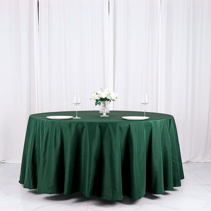 Balsa Circle 6 pcs 120 inch Hunter Green Round Tablecloths Polyester Fabric Table Cover Linens for Wedding Party Reception Banquet Events Kitchen Dining - Image 2