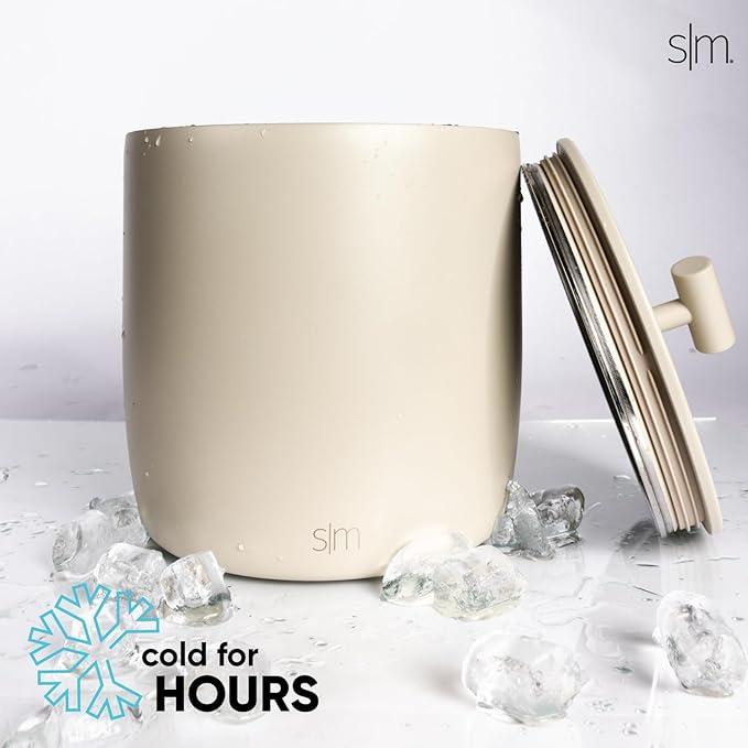 Simple Modern Vacuum Insulated Ice Bucket with Lid and Scoop | for Cocktail, Champagne, Wine, Beer, & Hosting | Stainless Steel 100oz Capacity for Large Parties | Rocks Collection | Sea Glass Sage