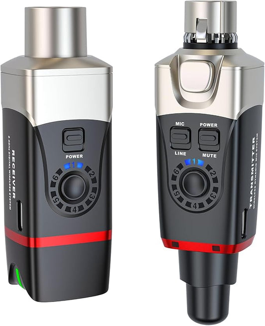 Xvive U35 Wireless Microphone System 5.8GHz Wireless XLR Transmitter and Receiver for Dynamic Microphone, Audio Mixer, PA System, Channel Scan Mode