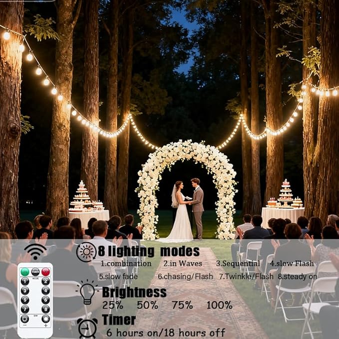 Outdoor String Lights with 20 Shatterproof Patio Deals S14 Vintage Edison Bulbs,2700K Dimmable Outdoor Lights,IP65 Waterproof LED String Lights for Outside, Patio Lights