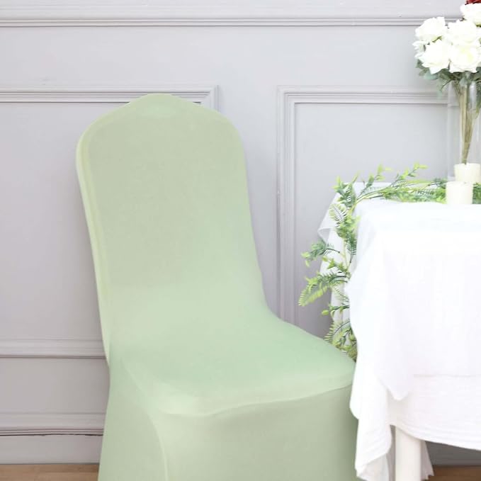 Tableclothsfactory Sage Green Stretchy Spandex Fitted Banquet Chair Cover Dinning Event Slipcover for Wedding Party Banquet Catering - Image 7