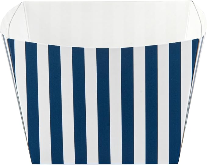 Restaurantware Bio Tek 5.3 x 5.3 x 3.3 Inch Popcorn Boxes 200 Square Mini Treat Boxes - Open-Top Design Grease Impermeable Blue And White Paper Party Favor Containers Disposable Versatile - Image 14
