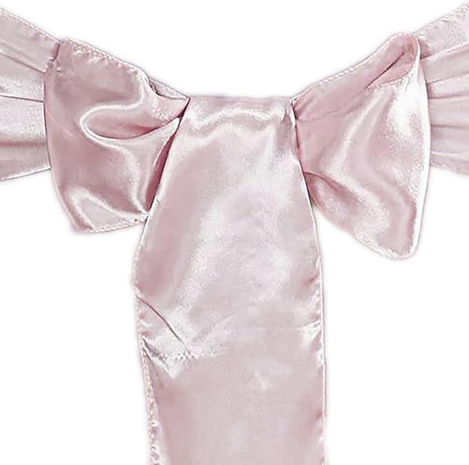 100 Blush Satin Chair Sashes Bows Ties for Wedding Decorations Party Supplies Events Chair Covers Decor Banquet Reception by BalsaCircle