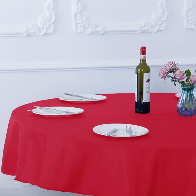 Ascoza 2pack 90 Inch Red Round Tablecloth in Washable Polyester Fabric for Wedding/Banquet/Restaurant/Parties… - Image 7