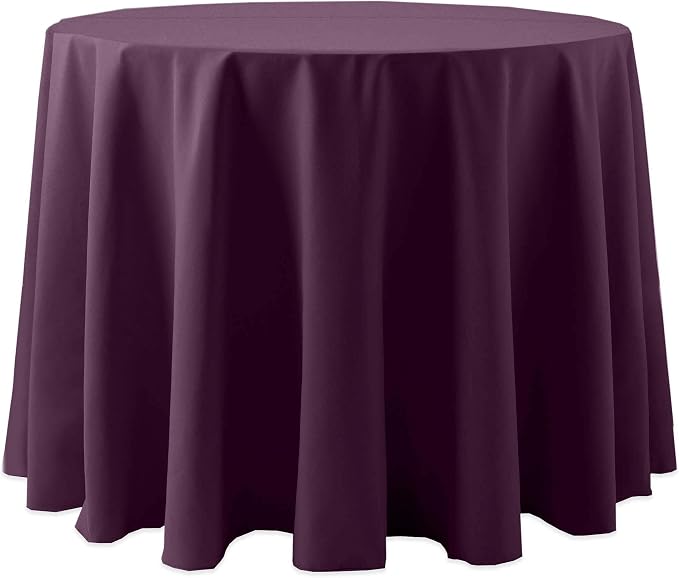 Ultimate Textile 90-Inch Round Cotton-Feel Tablecloth, Aubergine, 10 Pack | Bulk Case of 10, Eggplant, Purple, 100% Spun Polyester Fabric, MJS-Spun Construction, Cotton-Like Hand, Machine Washable by UltimateTextile