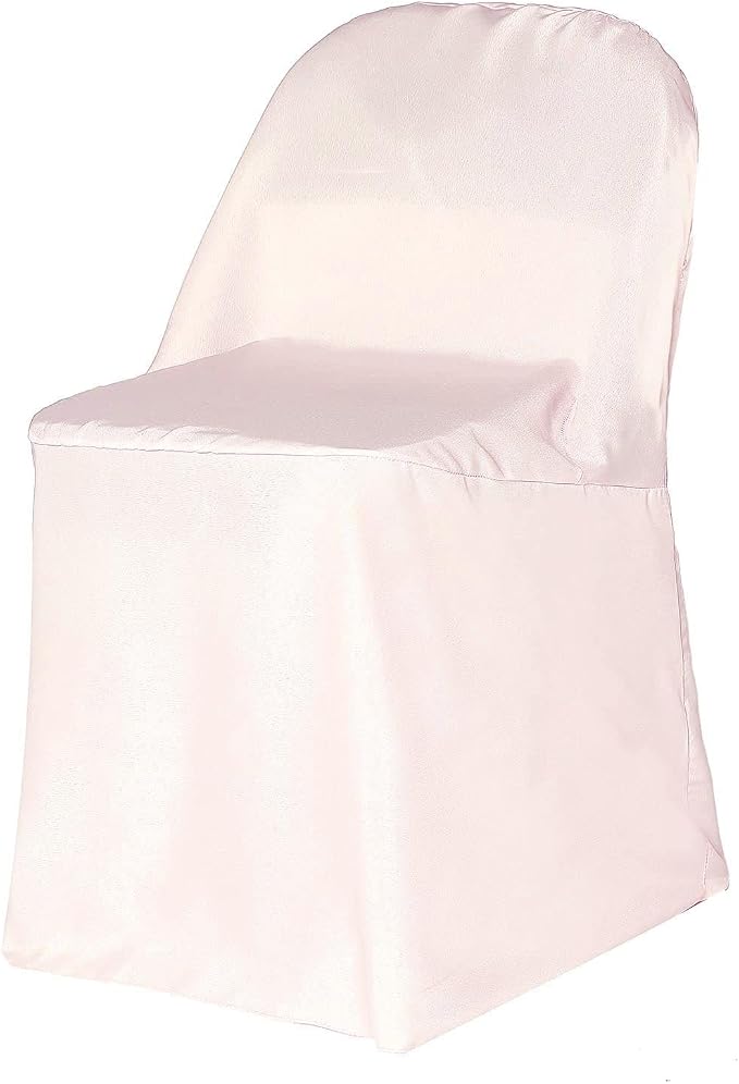Tableclothsfactory 100PCS Blush Linen Polyester Folding Chair Cover Dinning Chair Slipcover for Wedding Party Event Banquet Catering - Image 8