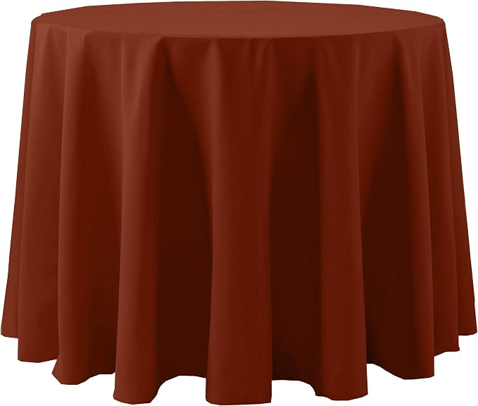 Ultimate Textile 90-Inch Round Cotton-Feel Tablecloth, Burnt Orange by UltimateTextile