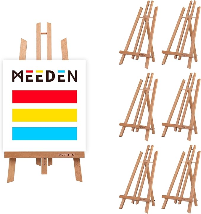 MEEDEN 6 Pack 20 Inch Art Beech Wooden Tabletop Easel for Sign Painting | Small Canvas Stand for Kids Adults by MEEDEN