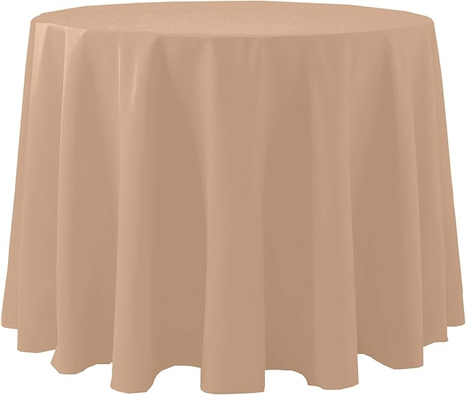 Ultimate Textile 90-Inch Round Cotton-Feel Tablecloth, Ice Peach, 3 Pack by UltimateTextile