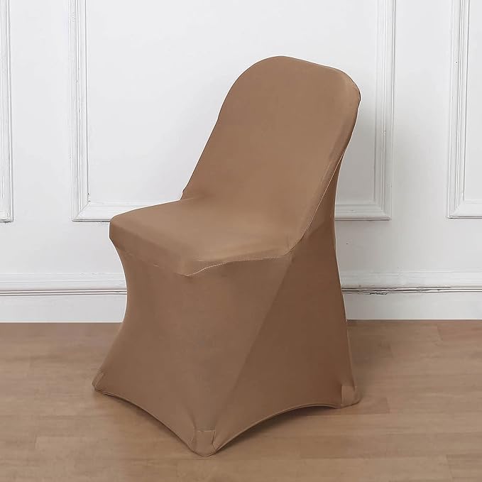 Tableclothsfactory Stretchy Spandex Fitted Folding Chair Cover Dinning Event Slipcover for Wedding Party Banquet Catering - Taupe by TABLECLOTHSFACTORY