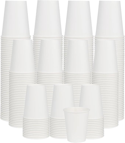 Coffee Cups 8 oz 1000 Pack, Disposable Paper Cups for Hot Beverage Drinkings, White Hot Bulk Paper Cups Suitable for Party, Picnic, Travel, and Events by ECOEXTRA