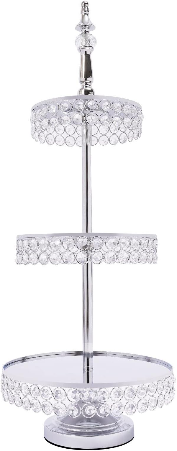5 PCS Cake Stand Set,Crystal Dessert Table Display Set Tiered Cupcake Holder Candy Fruit Plate Decoration for Wedding Birthday Party Celebration - Image 3