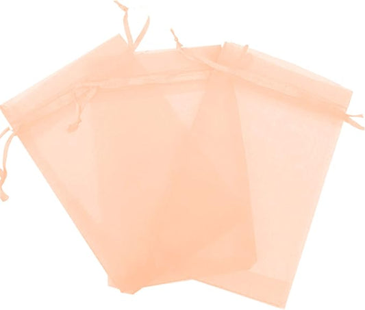 500 Pcs Peach 4x6 Sheer Drawstring Organza Jewelry Pouches Wedding Party Favor Gift Bags Candy Bags by Kyezi+Design+and+Craft