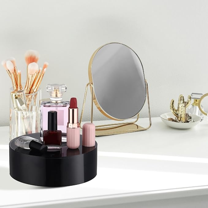 Weysat 3 Pcs Acrylic Risers for Display Stands, Round Cake Dessert Stand 3 Sizes, 6"x2", 7"x4", 8"x6", Food Risers Cylinder Nesting with Hollow Bottom for Wedding Parties Brunch Jewelry Show (Black)