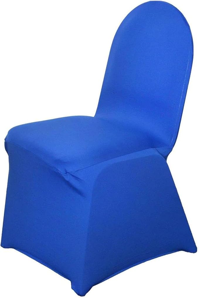 Efavormart 10 PCS Spandex Stretch Royal Blue Chair Covers Universal Banquet Chair Covers for Party Dining with Foot Pockets Washable Wedding Chair Slip Covers for Outdoor - Image 8