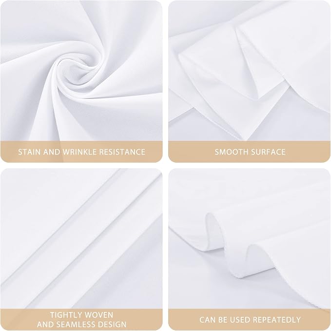 Pesonlook 10 Pack 120 Inch White Round Table Cloths, Premium Polyester Round Tablecloth Wrinkle Resistant Washable TableCover for Wedding, Party, Dining,Banquet,Buffet Table - Image 5