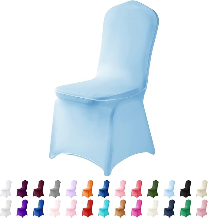 Spandex Chair Covers, 12PCS, Washable Protector for Living Room, Party, Banquet, Wedding, Hotel (Blue Mist) by AlGaiety