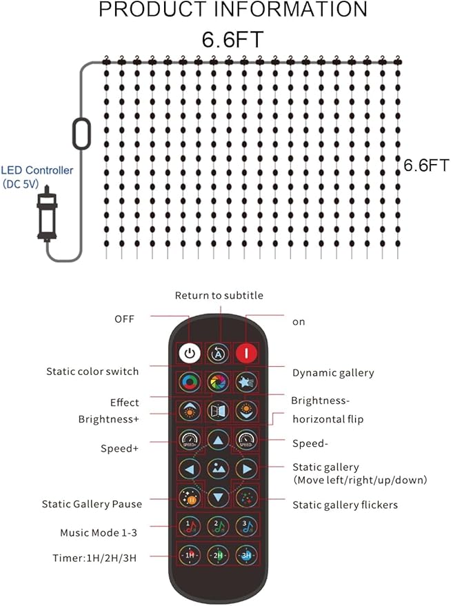 Dazzle Bright Smart Curtain Lights, 400LED 6.6FT x 6.6FT Color Changing Valentine's Day Christmas Lights with Remote & APP, Dynamic DIY Fairy String Lights for Indoor Outdoor Bedroom Decorations