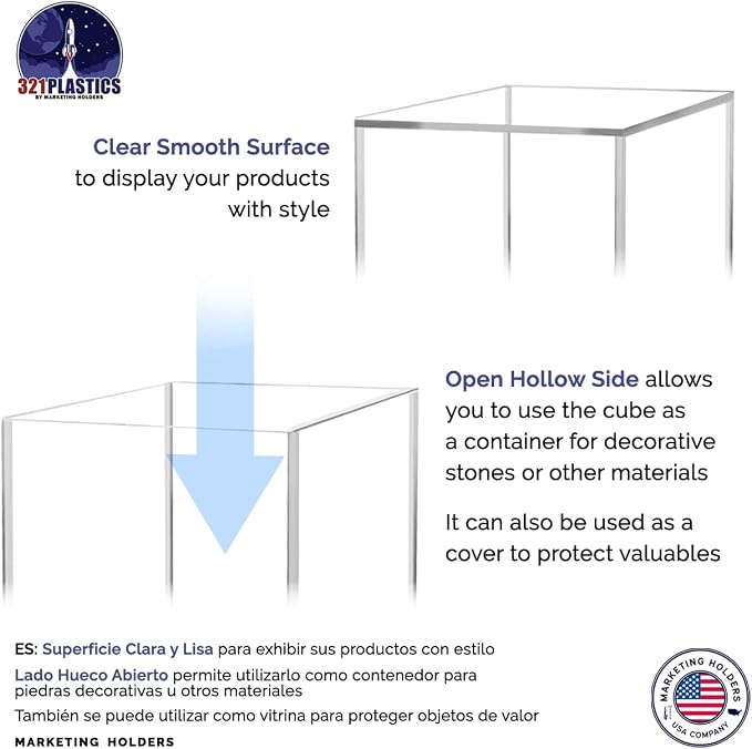Acrylic Display Case for Collectibles 6" x 6" x 9" No Assembly Box for Figures Dolls Toys Memorabilia Dust Cover No Base 1 Side Open by Marketing Holders - Image 4