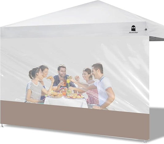 Clear Sidewall - Transparent Canopy Walls, Sidewall for 10x10 Pop Up Canopy - Straight Leg, 1 Pack (Khaki)
