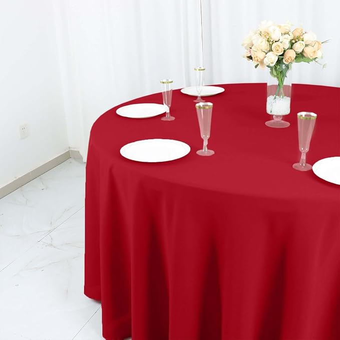 Tableclothsfactory 10PCS | 120" Wholesale Round Tablecloth Polyester Round Table Linens for Wedding Party Banquet Restaurant - Wine for Party & Decorations - Image 3