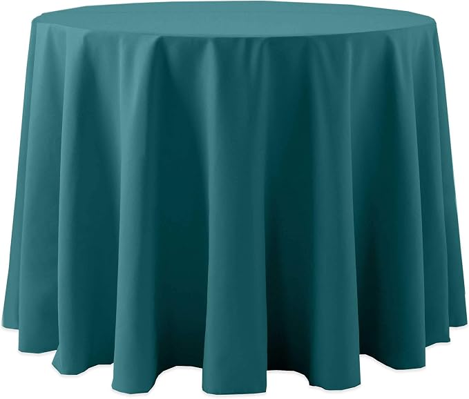 Ultimate Textile 72-Inch Round Cotton-Feel Tablecloth, Teal, 10 Pack | Bulk Case of 10, 100% Spun Polyester Fabric, MJS-Spun Construction, Cotton-Like Hand, Machine Washable, Wrinkle-Resistant by UltimateTextile