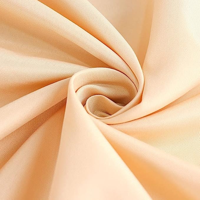10 pcs 132 inch Champagne Round Polyester Tablecloths Fabric Table Cover Linens | 132" Washable Fabric Table Cloth Covers for Wedding Party Polyester Reception Buffet Events Catering Dining Kitchen - Image 8