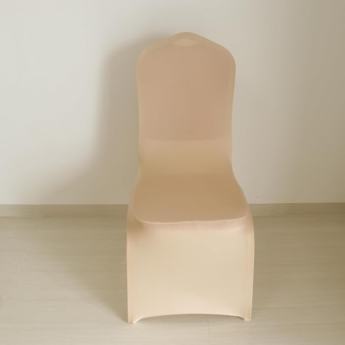 30 80 100Pieces White Wedding Chair Covers Stretch Polyester Spandex for Wedding Party Banquet Seat Covers (Apricot, 30PCS) - Image 2